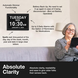 Foto 3 | Foto 3 | Dementia Clock American Lifetime New 2024 Con Pantalla Grande - Venta Internacional.