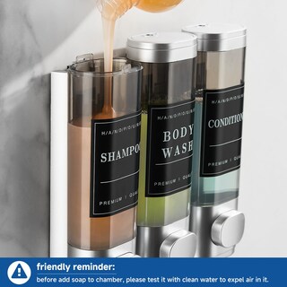 Foto 4 | Foto 4 | Dispensador De Jabón De Ducha Para Pared 3 Unidades 300 Ml Color Plateado - Venta Internacional.