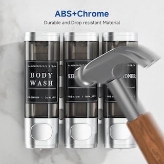 Foto 7 | Foto 7 | Dispensador De Jabón De Ducha Para Pared 3 Unidades 300 Ml Color Plateado - Venta Internacional.