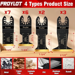 Foto 2 | Foto 2 | Cuchillas Oscilantes Para Herramientas Froylot Latest Titanium Juego De 18 Piezas - Venta Internacional.
