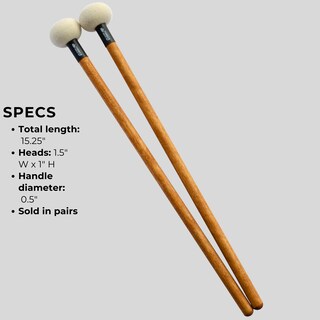 Foto 2 | Foto 2 | Timpani Mallets Timber Drum Co. Fieltro Mediano Con Asas De Abedul - Venta Internacional.