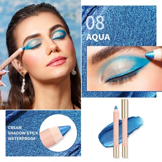 Foto 2 | Foto 2 | Sombra De Ojos En Barra Oulac Shimmer Blue  3 8 Ml  Impermeable  Vegana - Venta Internacional.