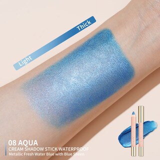 Foto 3 | Foto 3 | Sombra De Ojos En Barra Oulac Shimmer Blue  3 8 Ml  Impermeable  Vegana - Venta Internacional.