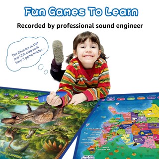 Foto 4 | Foto 4 | Póster Interactivo Con El Mapa De Ee. Uu. De Dinosaurio Parlante - Venta Internacional.