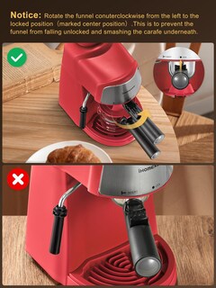 Foto 5 | Foto 5 | Máquina De Café Espresso Ihomekee De 3 5 Bar Con Calefacción Para 1 A 4 Tazas Color Rojo - Venta Internacional.