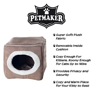 Foto 4 | Foto 4 | Cama Para Mascotas Petmaker Acogedora En Forma De Cueva En Forma De Cubo Para Mascotas Pequeñas - Venta Internacional.