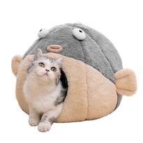 Cama Para Gatos Cave Lcybem Con Almohada Extraíble Y Lavable  Color Gris - Venta Internacional.