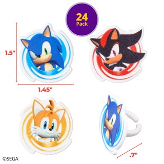 Foto 4 | Foto 4 | Anillos Decopac Sonic The Hedgehog Para Decoración De Magdalenas Paquete De 24 - Venta Internacional.