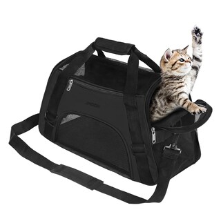 Foto 1 | Foto 1 | Transportín Para Mascotas Jmoon Soft-sided Airline Aprobado Para Gatos Color Negro - Venta Internacional.