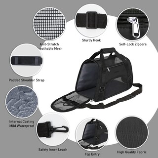 Foto 3 | Foto 3 | Transportín Para Mascotas Jmoon Soft-sided Airline Aprobado Para Gatos Color Negro - Venta Internacional.