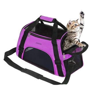 Foto 1 | Foto 1 | Transportín Para Mascotas Jmoon Soft-sided Airline Aprobado Para Gatos Morados - Venta Internacional.