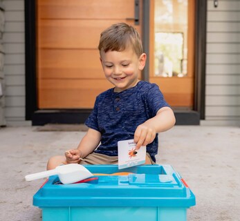 Foto 3 | Foto 3 | Papelera Sensory Bin Chuckle & Roar Tactile Learning Para Niños Pequeños Con Almacenamiento - Venta Internacional.