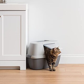 Foto 2 | Foto 2 | Caja De Arena Para Gatos Iris Usa Inc. Grande Con Capucha Gris Clh-1 - Venta Internacional.