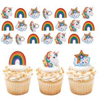 Foto 1 | Foto 1 | Anillos Decopac Rainbow Con Forma De Unicornio Para Decoración De Magdalenas Paquete De 24 - Venta Internacional.