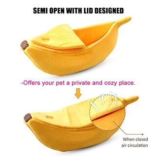 Foto 3 | Foto 3 | Casa De Cama Para Gatos Petgrow Banana Tamaño Extra Grande Color Amarillo - Venta Internacional.