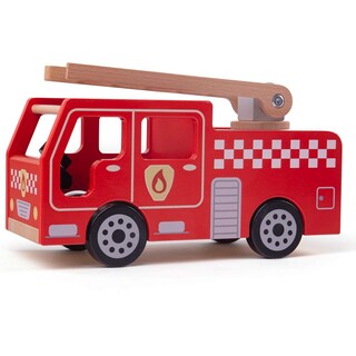 Foto 1 | Foto 1 | Camión De Bomberos Bigjigs Toys City De Madera Con Escalera Giratoria - Venta Internacional.