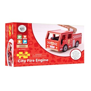 Foto 6 | Foto 6 | Camión De Bomberos Bigjigs Toys City De Madera Con Escalera Giratoria - Venta Internacional.