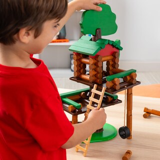 Foto 3 | Foto 3 | Set De Construcción Lincoln Logs Con 2 Niveles Casa En Árbol Regalo Para Niños - Venta Internacional.