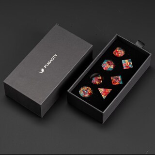 Foto 4 | Foto 4 | Juego De Dados Fugacity Fugacity Dnd Hecho A Mano De Resina 7 Piezas Rojo Y Azul - Venta Internacional.