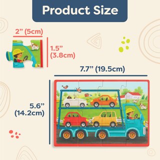 Foto 6 | Foto 6 | Juego De Rompecabezas B. Toys Pack O' Puzzles Truck Wooden 12 Piezas 3+ - Venta Internacional.