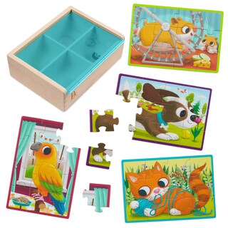 Foto 1 | Foto 1 | Juego De Rompecabezas De Madera B. Toys Pack O' Puzzles Pets 3 Años O Más Niños - Venta Internacional.