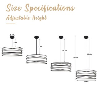 Foto 5 | Foto 5 | Lámpara Zlnidjia 50 Cm 5 Luces Tambor Negro Y Blanco - Venta Internacional.