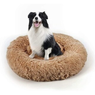 Foto 1 | Foto 1 | Cama Relajante Para Perros Y Gatos Cama Relajante De Piel Sintética Con Forma De Rosquilla - Venta Internacional.