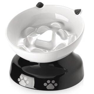 Foto 1 | Foto 1 | Cuenco De Comida Para Gatos Slow Feeder Y Yhy Diseño De Cerámica Con Forma De Gato - Venta Internacional.