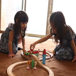 Foto 3 | Foto 3 | Set De Tren De Madera Sainsmart Jr. Para Niños Pequeños Con Rieles De Doble Cara - Venta Internacional.