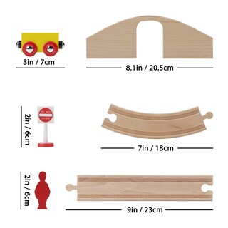 Foto 6 | Foto 6 | Set De Tren De Madera Sainsmart Jr. Para Niños Pequeños Con Rieles De Doble Cara - Venta Internacional.