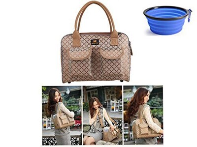 Foto 1 | Foto 1 | Bolsa De Transporte Para Mascotas Hubulk Para Perros Y Gatos Con Cuenco (m Khaki) - Venta Internacional.