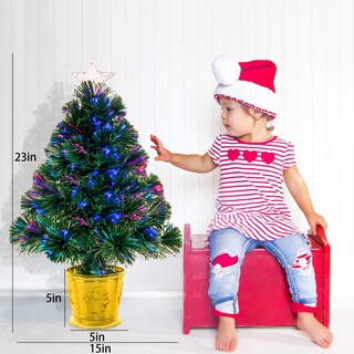 Foto 2 | Foto 2 | Árbol De Navidad Takoftly De Fibra Óptica De 60 Cm Con Estrella Verde - Venta Internacional.