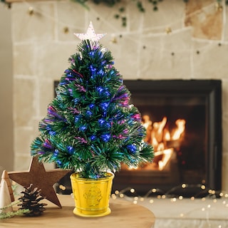 Foto 3 | Foto 3 | Árbol De Navidad Takoftly De Fibra Óptica De 60 Cm Con Estrella Verde - Venta Internacional.