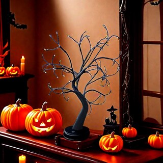 Foto 2 | Foto 2 | Lámpara De Escritorio Con Forma De Árbol De Bonsái Otavilem Negra Con Guirnaldas De Luces Led - Venta Internacional.