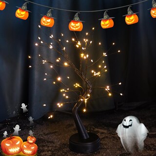 Foto 3 | Foto 3 | Lámpara De Escritorio Con Forma De Árbol De Bonsái Otavilem Negra Con Guirnaldas De Luces Led - Venta Internacional.