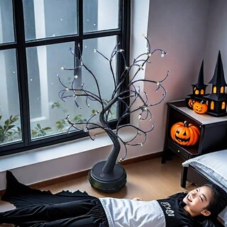 Foto 4 | Foto 4 | Lámpara De Escritorio Con Forma De Árbol De Bonsái Otavilem Negra Con Guirnaldas De Luces Led - Venta Internacional.