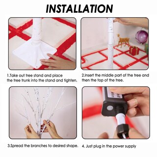 Foto 6 | Foto 6 | Árbol De Navidad De Abedul Sanjicha De 4 Pies Con 96 Luces Led Paquete De 2 - Venta Internacional.