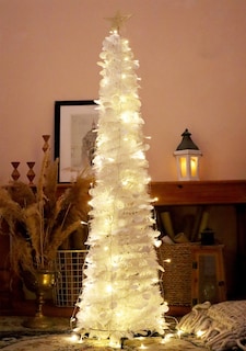 Foto 1 | Foto 1 | Árbol De Navidad Hmasyo Desplegable De 1 5 M Con Luces Temporizadoras Color Blanco - Venta Internacional.