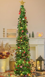 Foto 1 | Foto 1 | Árbol De Navidad Sintenill Desplegable De 6 Pies Con 100 Luces Led De Color Verde - Venta Internacional.