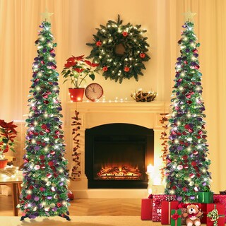 Foto 2 | Foto 2 | Árbol De Navidad Sintenill Desplegable De 6 Pies Con 100 Luces Led De Color Verde - Venta Internacional.