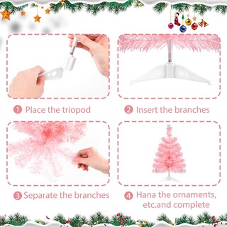 Foto 4 | Foto 4 | Tablero De Mesa Rosa Christmas Tree Glyinnhe De 45 Cm Con Soporte - Venta Internacional.