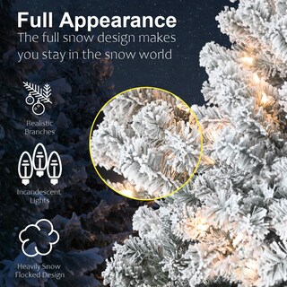 Foto 3 | Foto 3 | Árbol De Navidad Liguanow 4 Pies Preiluminado Con Nieve Flocado Con Luces - Venta Internacional.