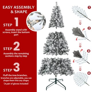 Foto 4 | Foto 4 | Árbol De Navidad Liguanow 4 Pies Preiluminado Con Nieve Flocado Con Luces - Venta Internacional.