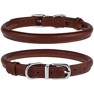 Foto 5 | Foto 5 | Collar Para Perro Bronzedog De Cuero Enrollado Duradero Para Cuello De 15 A 18 Cm - Venta Internacional.