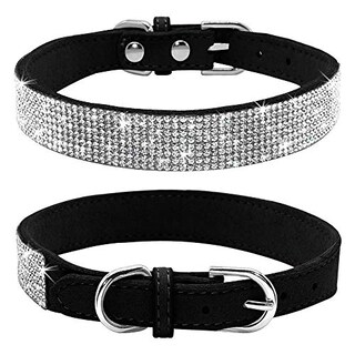 Foto 1 | Foto 1 | Collar De Perro Haoyueer De Piel De Gamuza Suave Con Diamantes De Imitación Para Mascotas - Venta Internacional.