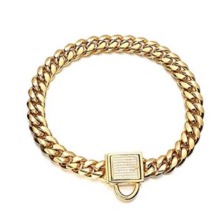 Foto 5 | Foto 5 | Cadena Para Perros Aiyidi Eslabones Cubanos Dorados 10 Mm 316l Acero Inoxidable - Venta Internacional.