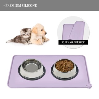 Foto 3 | Foto 3 | Alfombrilla De Alimentación Para Mascotas Reopet Impermeable Con Bordes Altos - Venta Internacional.