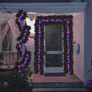 Foto 5 | Foto 5 | Garland Fingooo Para Halloween Enredaderas Negras Hoja De Arce Con Luces 1 8 M - Venta Internacional.