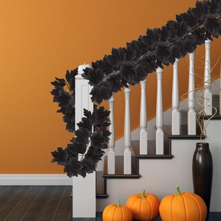 Foto 6 | Foto 6 | Garland Fingooo Para Halloween Enredaderas Negras Hoja De Arce Con Luces 1 8 M - Venta Internacional.