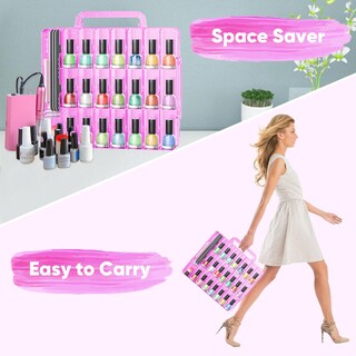 Foto 5 | Foto 5 | Funda Organizadora De Esmaltes De Uñas Jiasheng Para 48 Botellas Color Rosa - Venta Internacional.